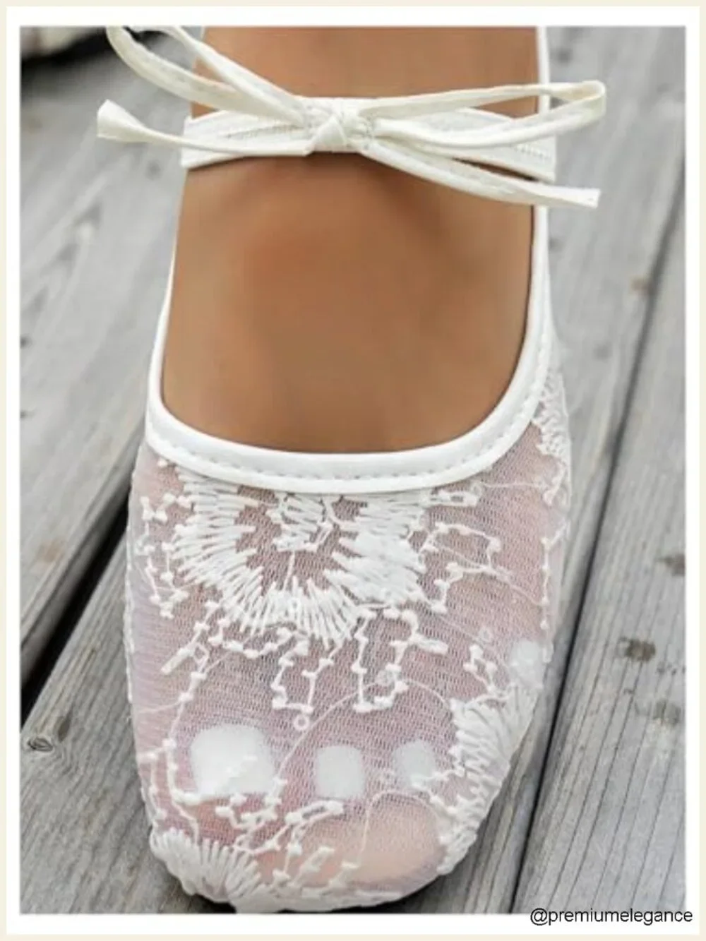 Embroidered Mesh Ballet Flats Bowknot Closed Toe Women's Dress Shoes